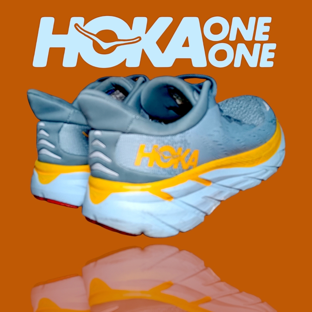 Hoka One One Clifton 8 Running Shoes Goblin Blue/Mountain Rain Men's 7.5B VGUC